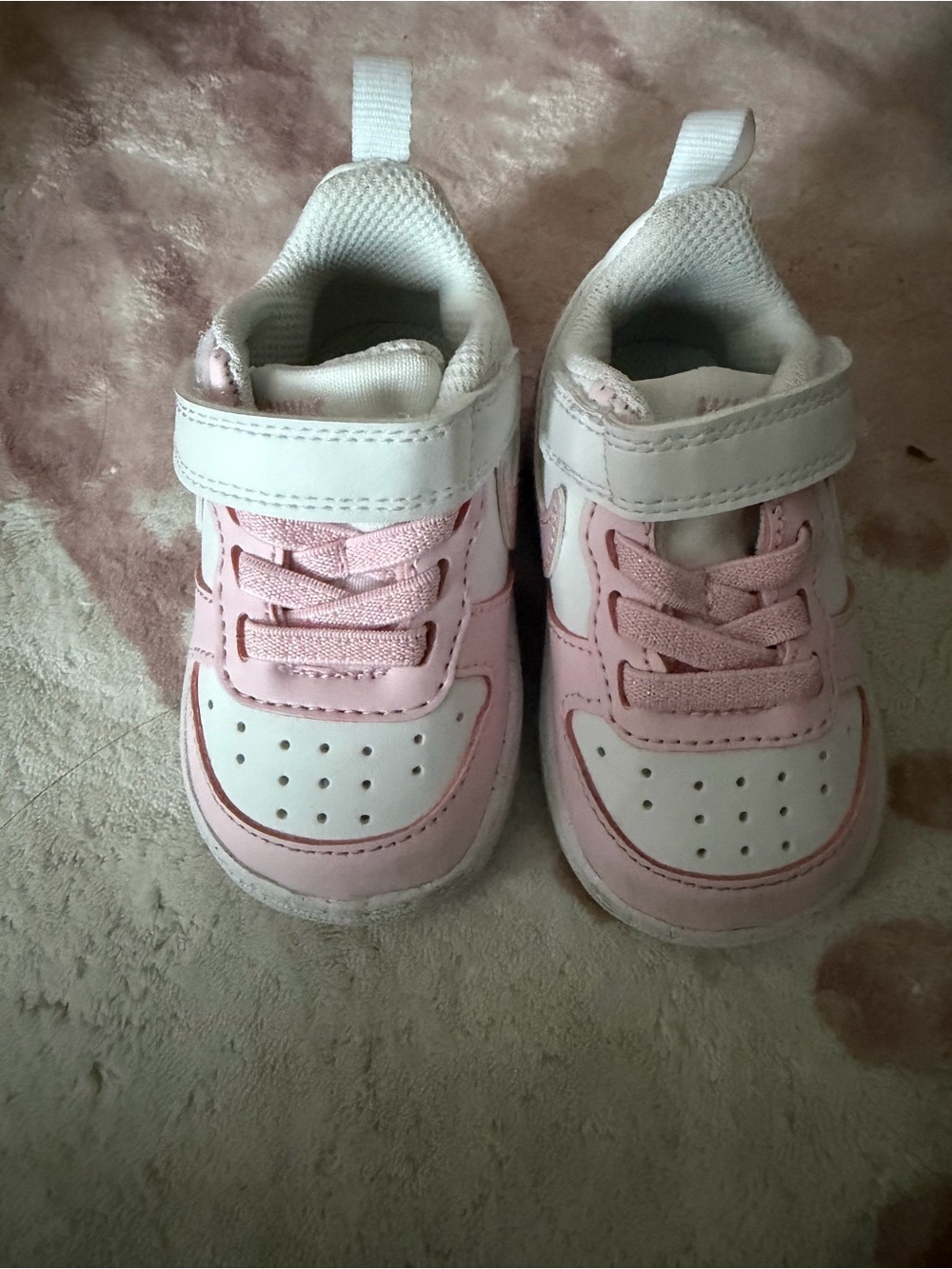 Nike Kids Pink and White Velcro Sneakers - Picture 3 of 5